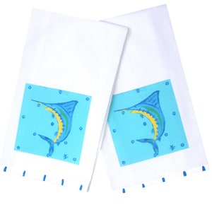 Blue Marlin Sports Fishing Kitchen Tea Towel