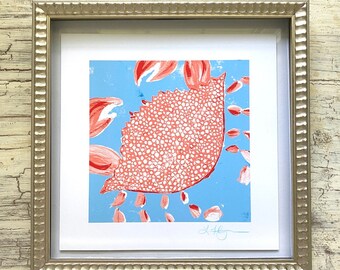 Spotted Coral Crab Beach  Art Print 8x8