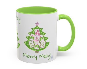 Christmas Mahjong Mug: Festive Ceramic Coffee Cup