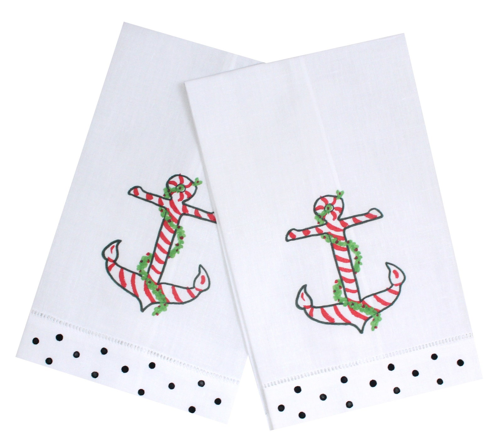 Nautical Anchor Christmas Guest Towel Etsy