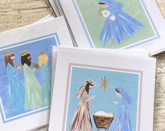 Christmas Nativity Three Kings Madonna and Child Art Print 8x8