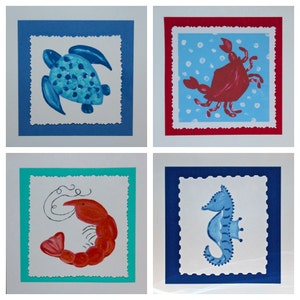 Set of Sea Creature Beach Note Cards