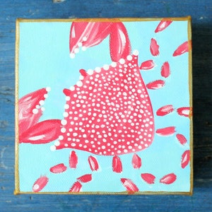 Coral Spotted Crab Original Beach Mini Art