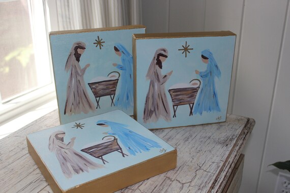 FINLALO Crèche De Noël En Acrylique, Figurines Classiques Exquises Pour Décoration D'intérieur, Crèche De Noël Pour Fête De Vacances, Bureau, Décoration D'intérieur