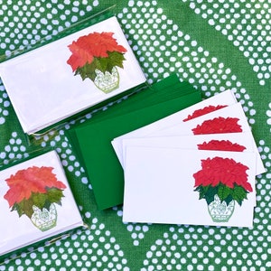 Kerstmis Chinoiserie Poinsettia Gift Enclosure Cards Place Card Gift Tag Holiday Card