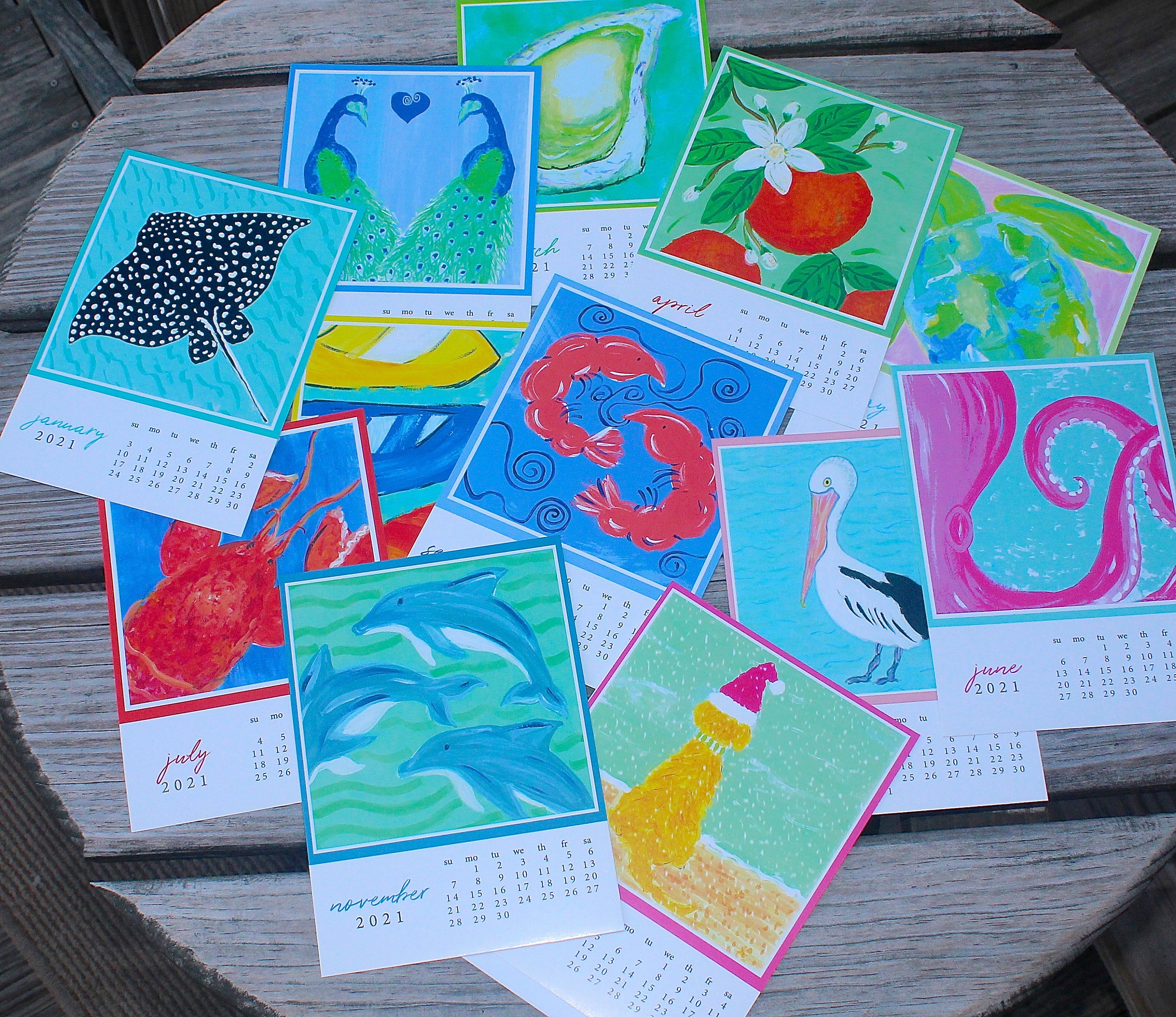 2021 Coastal Beach Desk Calendar Gift Idea Beach Gift Idea Etsy