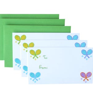 Cartões de notas coloridos para presente de tênis
