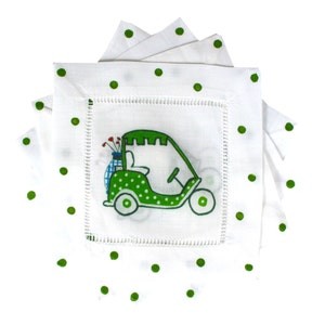 Green Golf Cart Tea Towel image 6