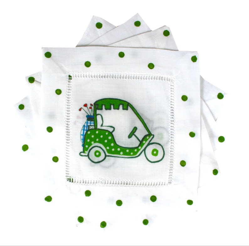 Green Golf Cart Tea Towel image 6
