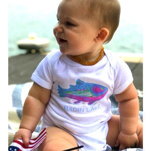 Rainbow Trout Fish Cotton Baby Creeper Baby Gift Little Fisherman Fish Shirt Rainbow Trout
