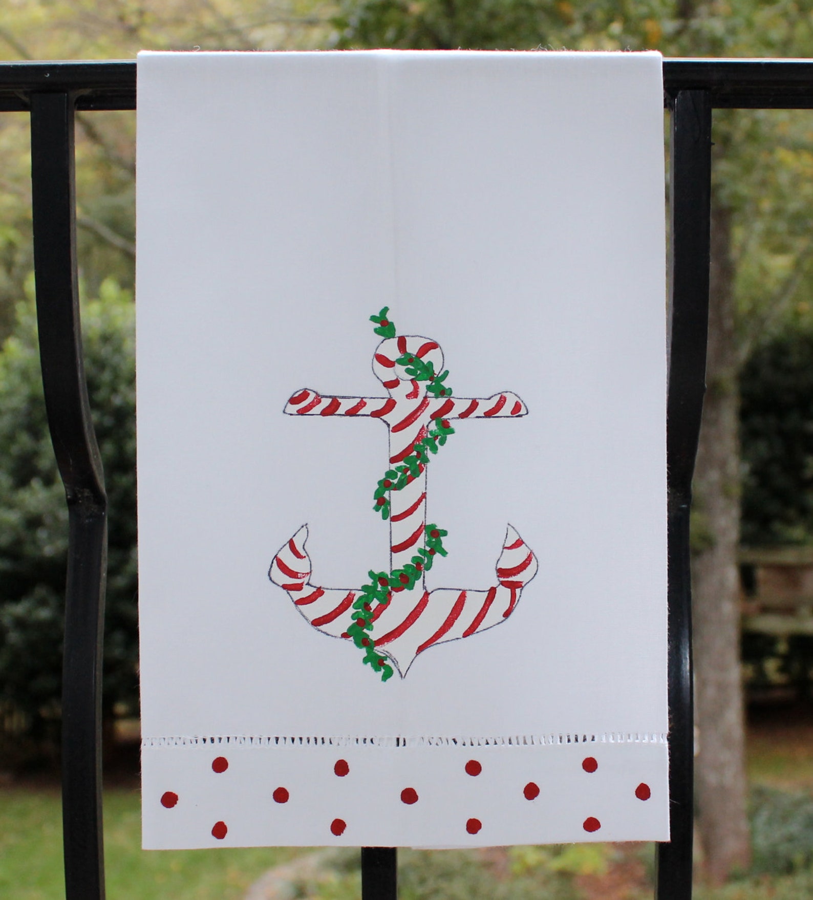 Nautical Anchor Christmas Guest Towel Etsy