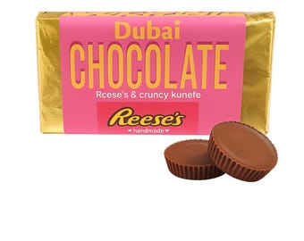 Handmade Chocolate with Reeses Butter and Crunchy Kunefe Filling