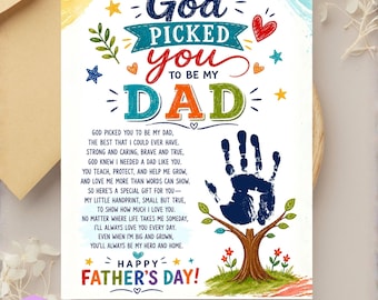 Father’s Day Handprint Craft Printable, Christian Handprint Poem Gift for Dad, Kids DIY Father's Day Keepsake, Preschool Craft  PDF Download