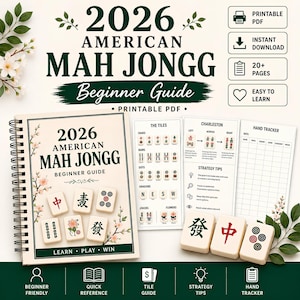 2026 American Mah Jongg Beginner Guide, American Mahjong Printable Cheat Sheet, Mahjong Hand Tracker, Mah Jongg Strategy, Mahjong tiles PDF