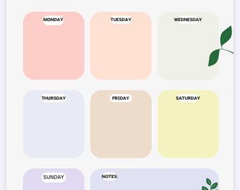 Weekly Planner Printable | Minimal layout PDF