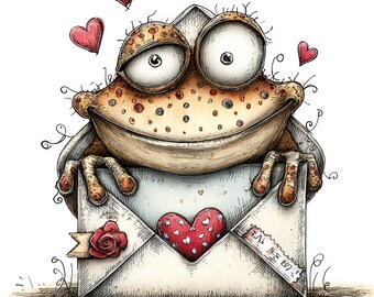 51 PNG Walentynkowa koperta Clipart Żaba – Słodkie walentynkowe listy PNG na kartki dla dzieci