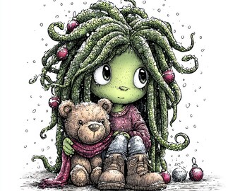 Zestaw 80 klipartów Medusa – urocze świąteczne ilustracje, kawaii, grafika cyfrowa 300 dpi