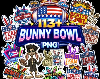 Pakiet clipartów PNG z motywem króliczka, wzory futbolowe drużyny Benito (pobieranie cyfrowe)