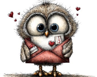 52 PNG Clipart Koperty Walentynkowej Sowa – Urocze Listy Walentynkowe PNG, Fantazyjna Koperta Miłosna