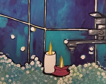 Original Self Care Bath Painting