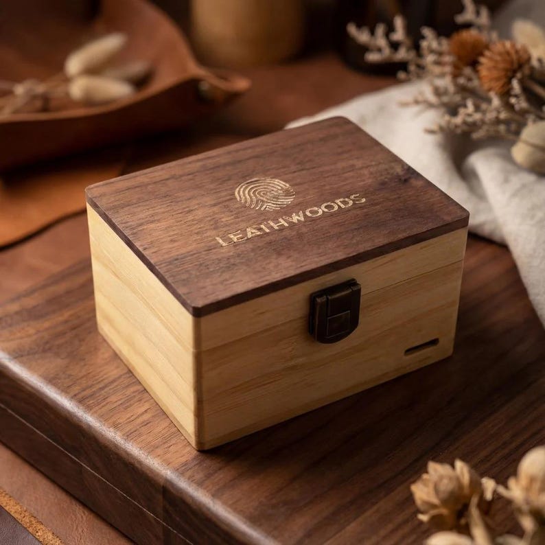 Premium wooden gift box for personalized wooden watch, luxury packaging for men’s watch gift