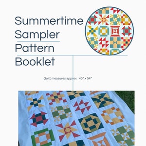 PDF pattern - Summertime sampler BOOKLET - 10 block patterns and finishing details-instant download