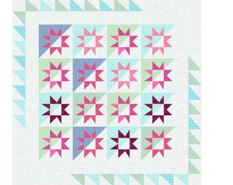 Shaded STAR quilt PATTERN - PDF download