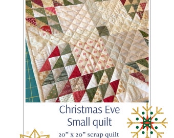 Pattern - Christmas Eve Small Quilt - Table mat - 20" x 20" - PDF instant download PATTERN
