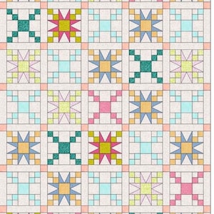 Starry scraps quilt pattern - PDF pattern - LARGE PRINT