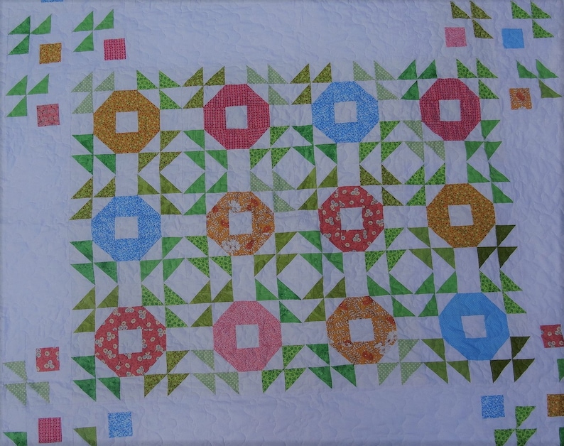 Quilt Pattern Spring Blooms and Blossoms 53 X 65 PDF File Instant