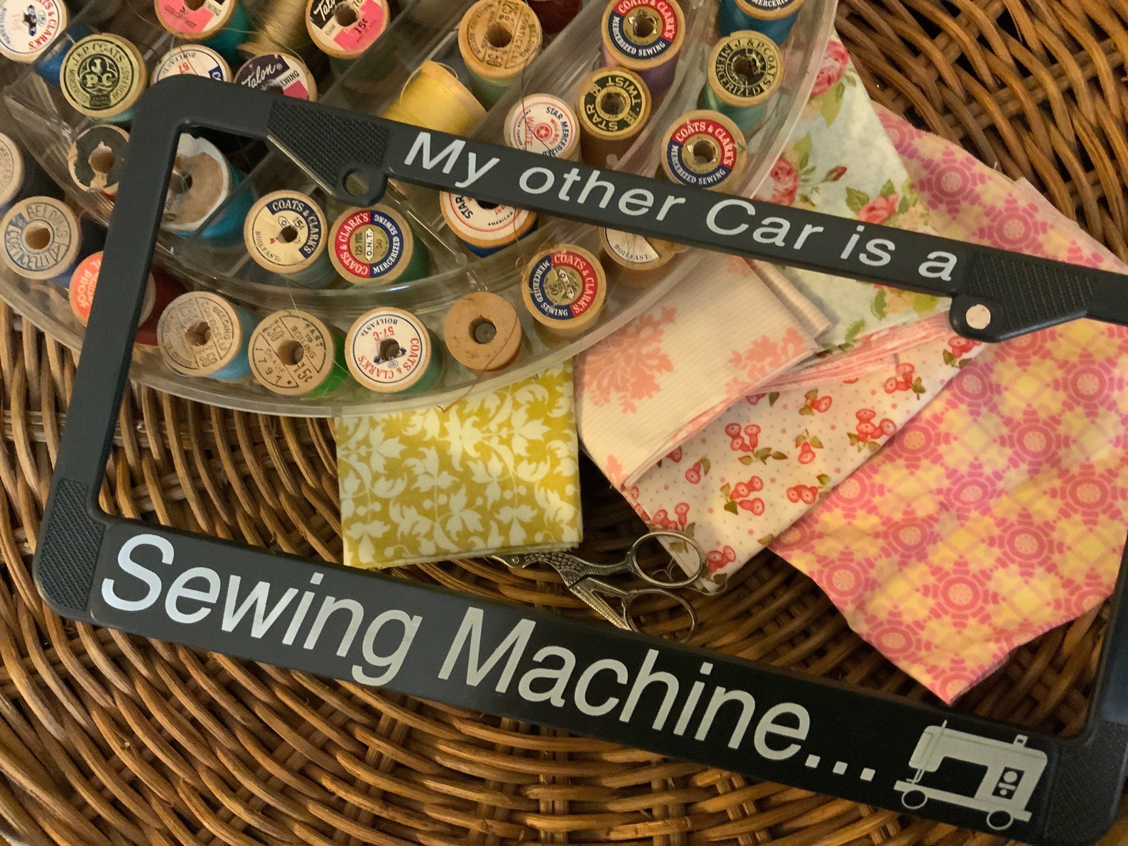 License Plate Frame for the Quilter or Sewing Loverquilters Giftmy