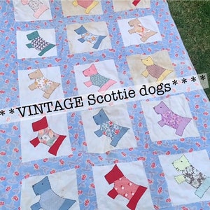 PDF quilt pattern - vintage Scottie dog - applique quilt