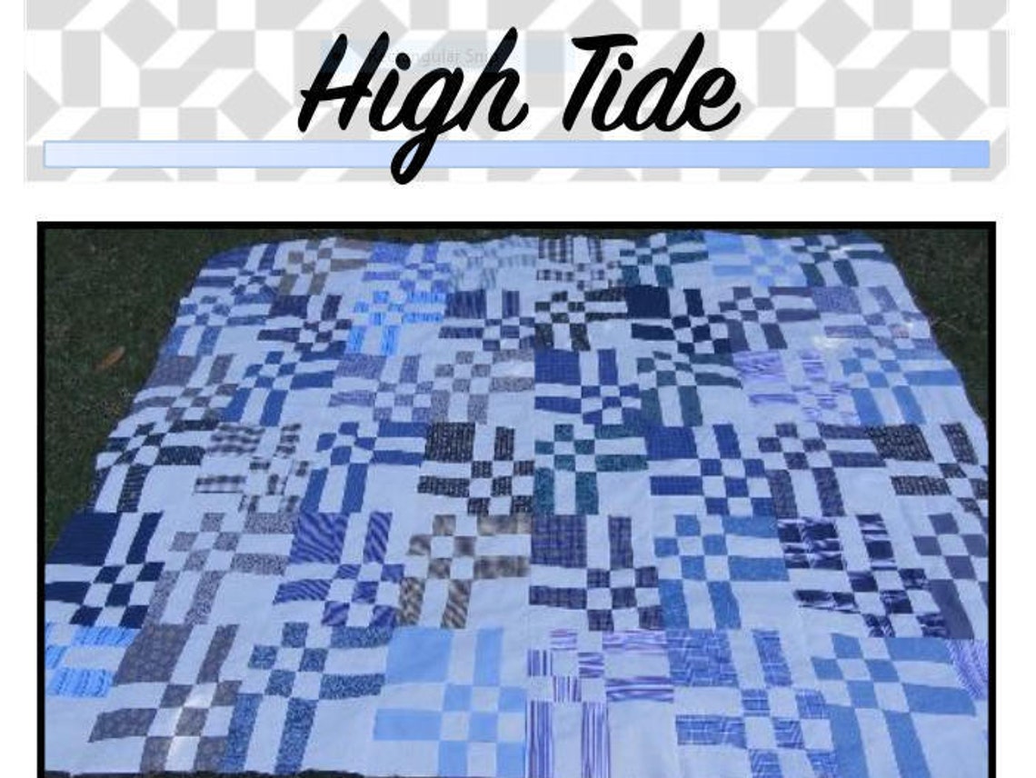 High Tide Quilt Pattern Instant Download PDF File Twin Size Etsy