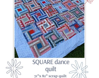 PDF quilt pattern - INSTANT download - square dance quilt pattern - twin size