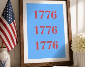 1776 Blue and Red Digital Print