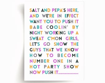 Push It Lyrics - Unframed Salt N Pepa Print