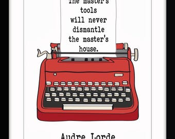 Audre Lorde - The Master's Tool Zitat - Ungerahmt Schreibmaschine Druck