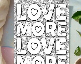 Valentine’s Coloring Page – Modern, Clean Printable for Valentine's Day