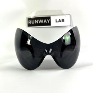 COPY - Thierry Mugler large oval shaped black rhinestone pattern on sides sungl… Thierry Mugler 6505 C.3 Oval Sunglasses – Made in France  main image 4