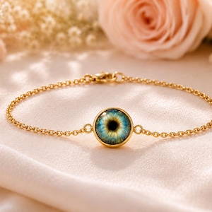 Bracelet personnalisé • Iris / Initiale / Prénom ou Photo • Cadeau unique & sentimental • Bijou artisanal pour femme ou homme