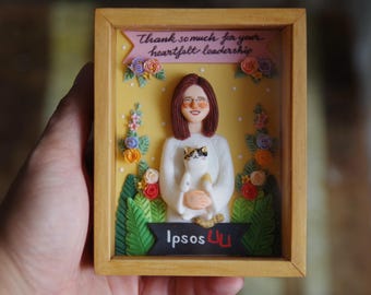 Gepersonaliseerde kleikunstlijst, aangepast familieportret, uniek jubileumcadeau