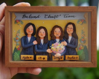 Handgemaakt kleiportret van foto, gepersonaliseerd cadeau voor koppel, aandenken verjaardag/bruiloft