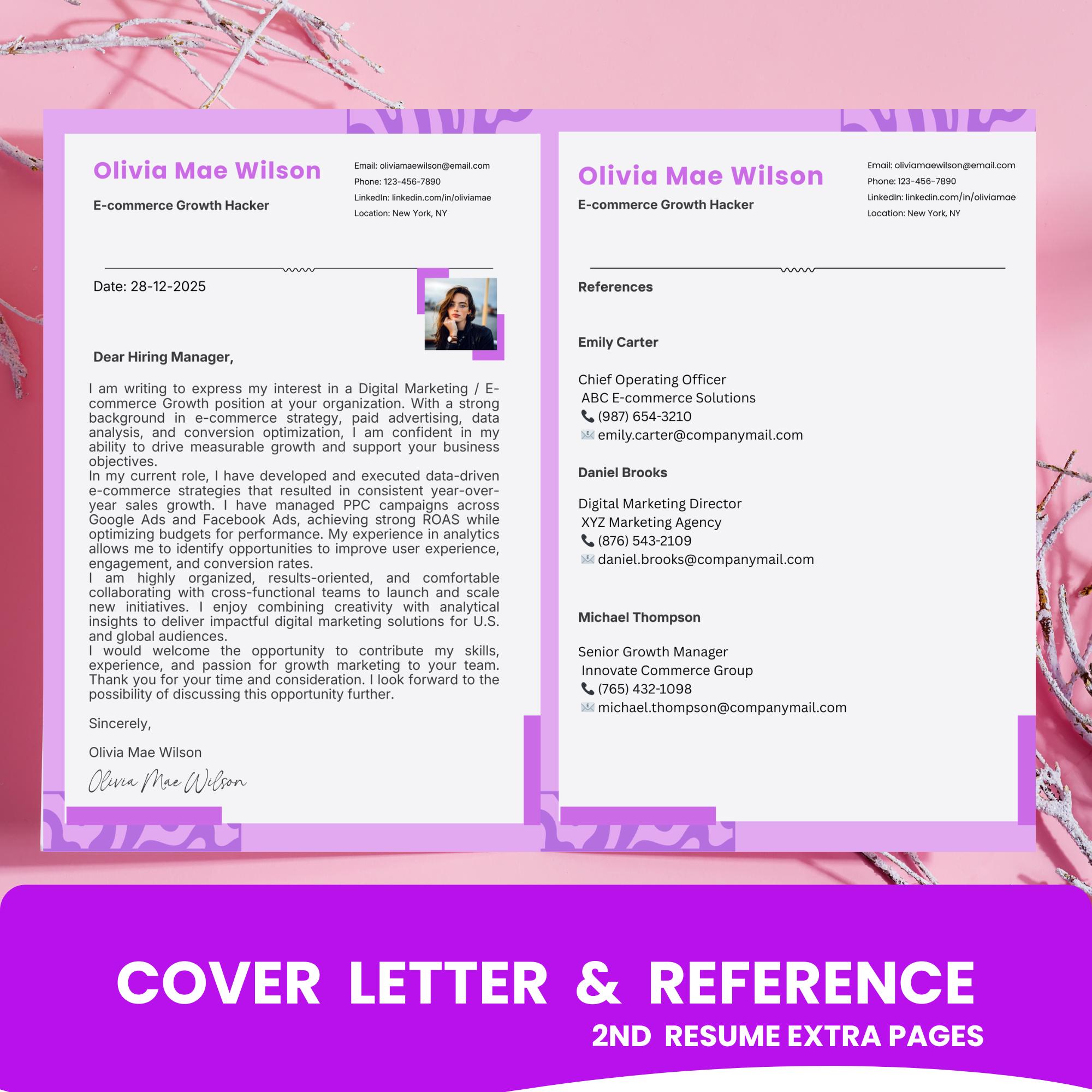 Canva Resume Template | Modern Professional CV | Cover Letter Design ...