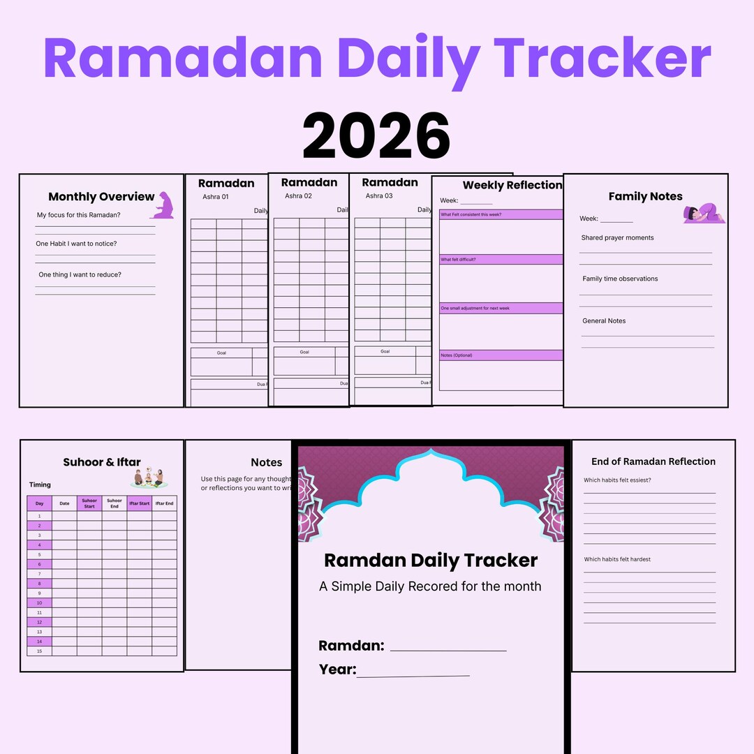 Ramadan 2026 Daily Tracker – Faith Planner | Printable PDF | Canva ...