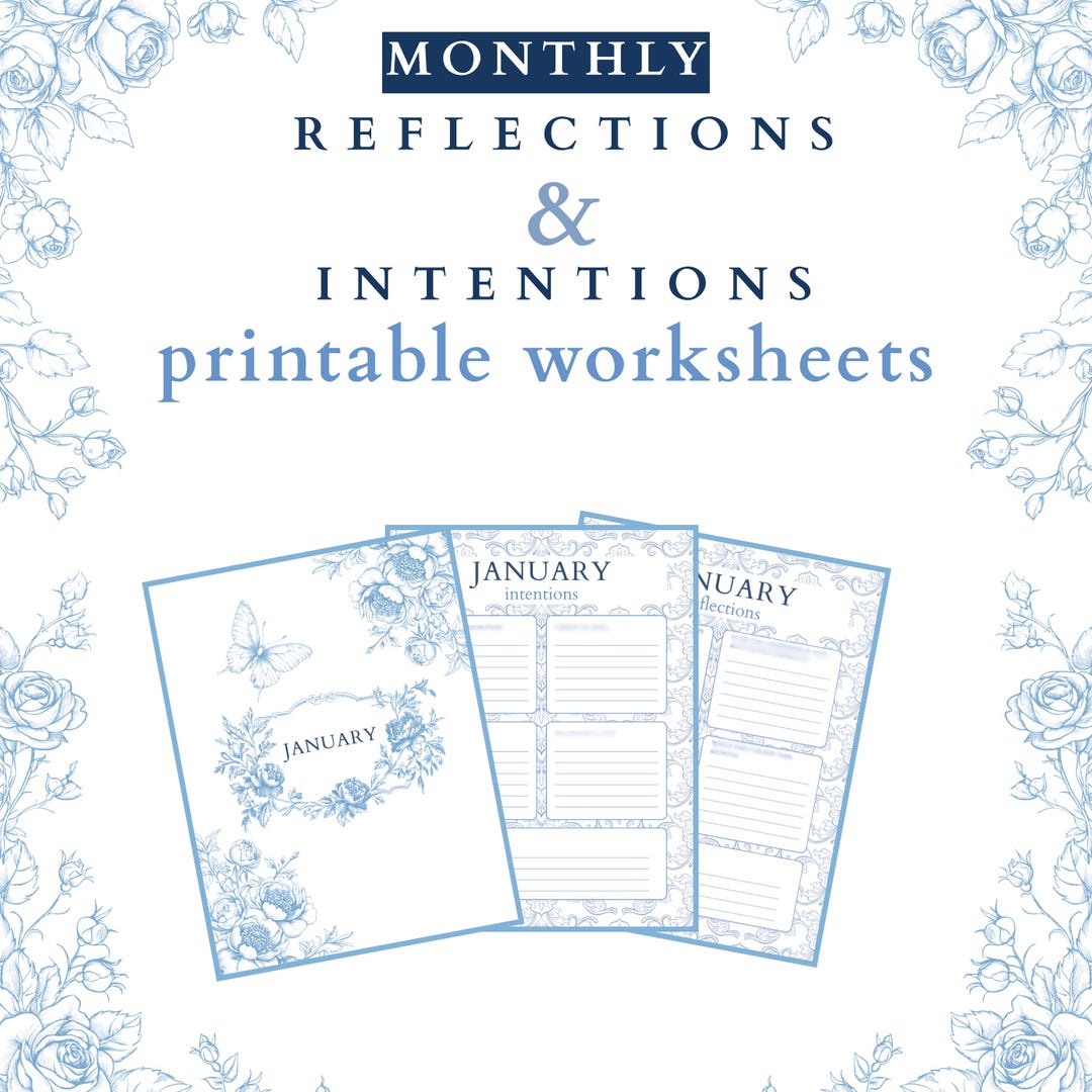 Monthly Intentions & Reflections Printable | Gentle Monthly Planning ...