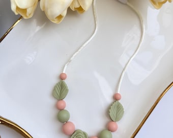 Handmade Silicone Nursing Necklace • Sensory Baby Beads