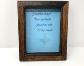 FRAMED GUARDIAN ANGEL Beach Glass Angel Sea Glass Art Shadowbox Frame Mermaid Tears Baby Nursery Decor Encouragement Friendship Gift