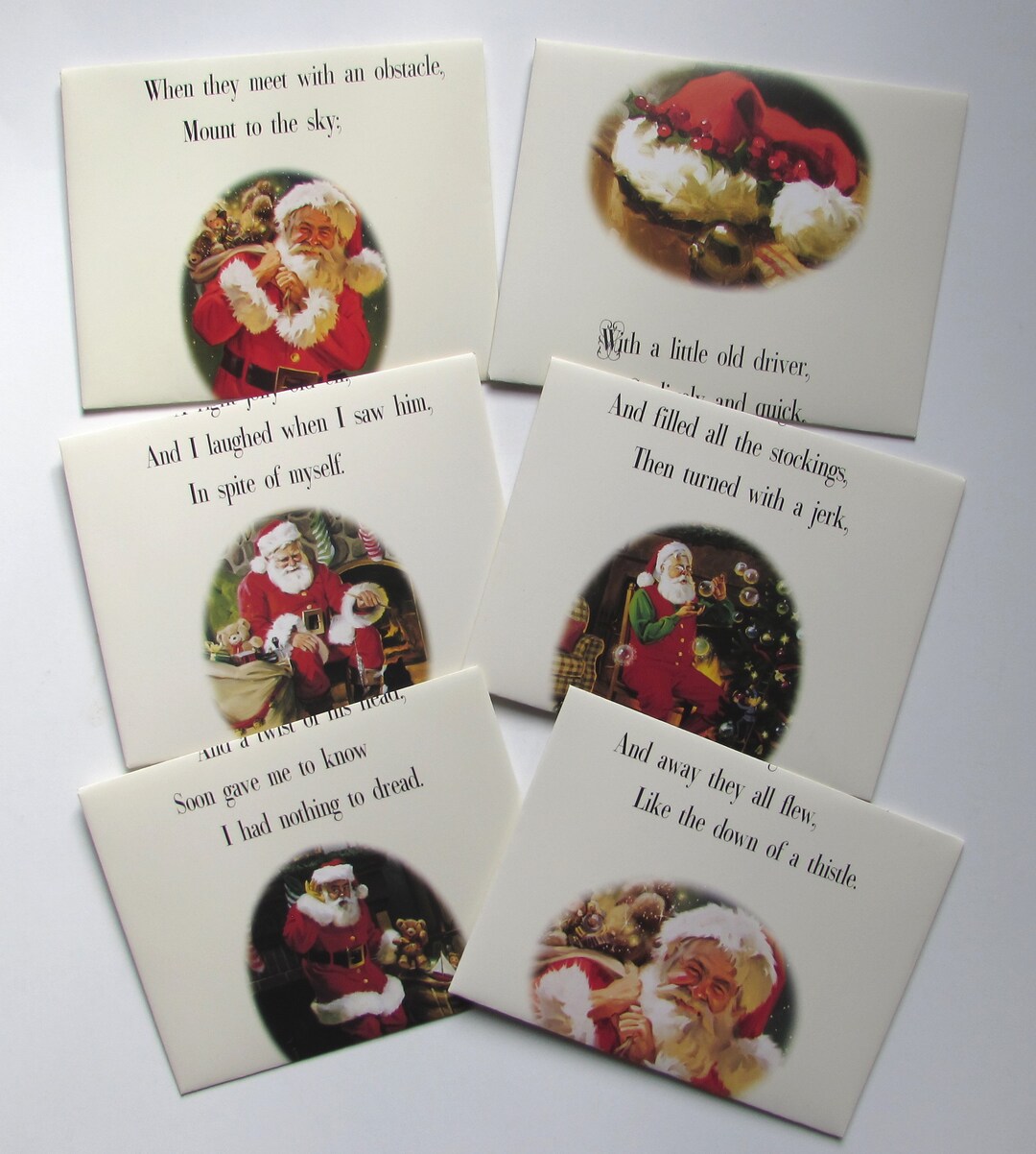 Twas the Night Before Christmas Set of 6 HANDMADE ENVELOPES Christmas