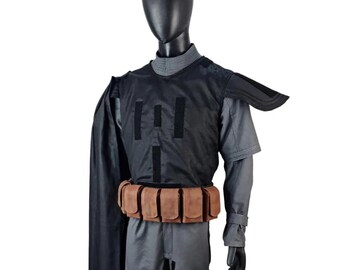 Traje de tecido para piloto e colete à prova de balas estilo Mandaloriano