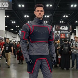 Custom Super Commando Flight Suit | 3-Piece Mando Cosplay Outfit with Flak Vest | Star Wars Bounty Hunter Costume for Comic Con & Men